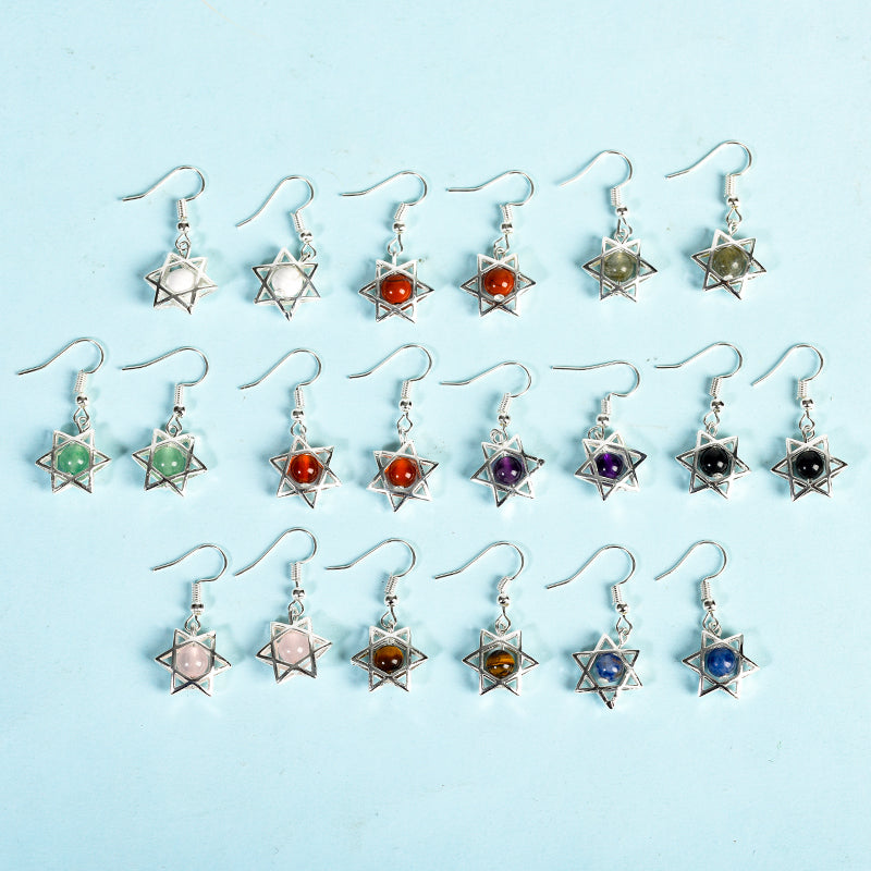 Bead Hexagon Star Earring