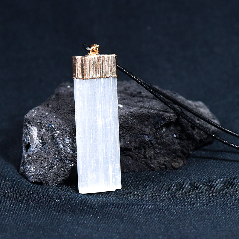 Gilded Selenite Pendant