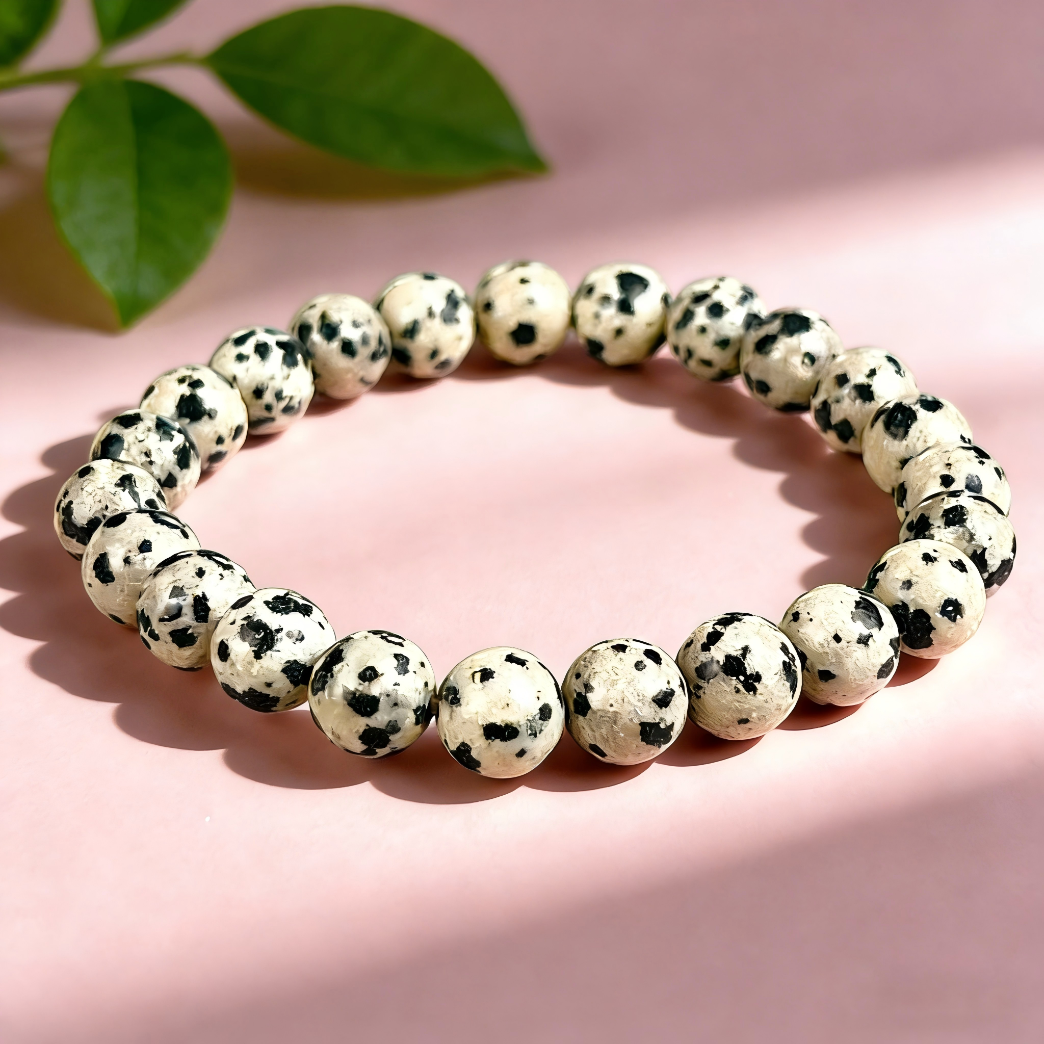 Dalmatian Jasper  Beaded Bracelet