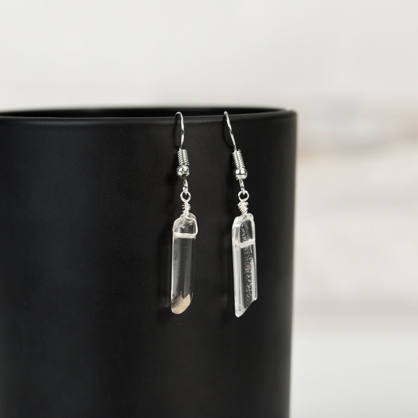 Clear Quartz Point Earring