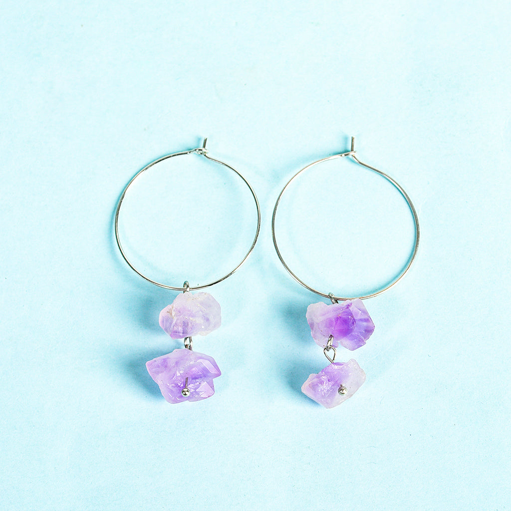 Amethyst Teeth Earring