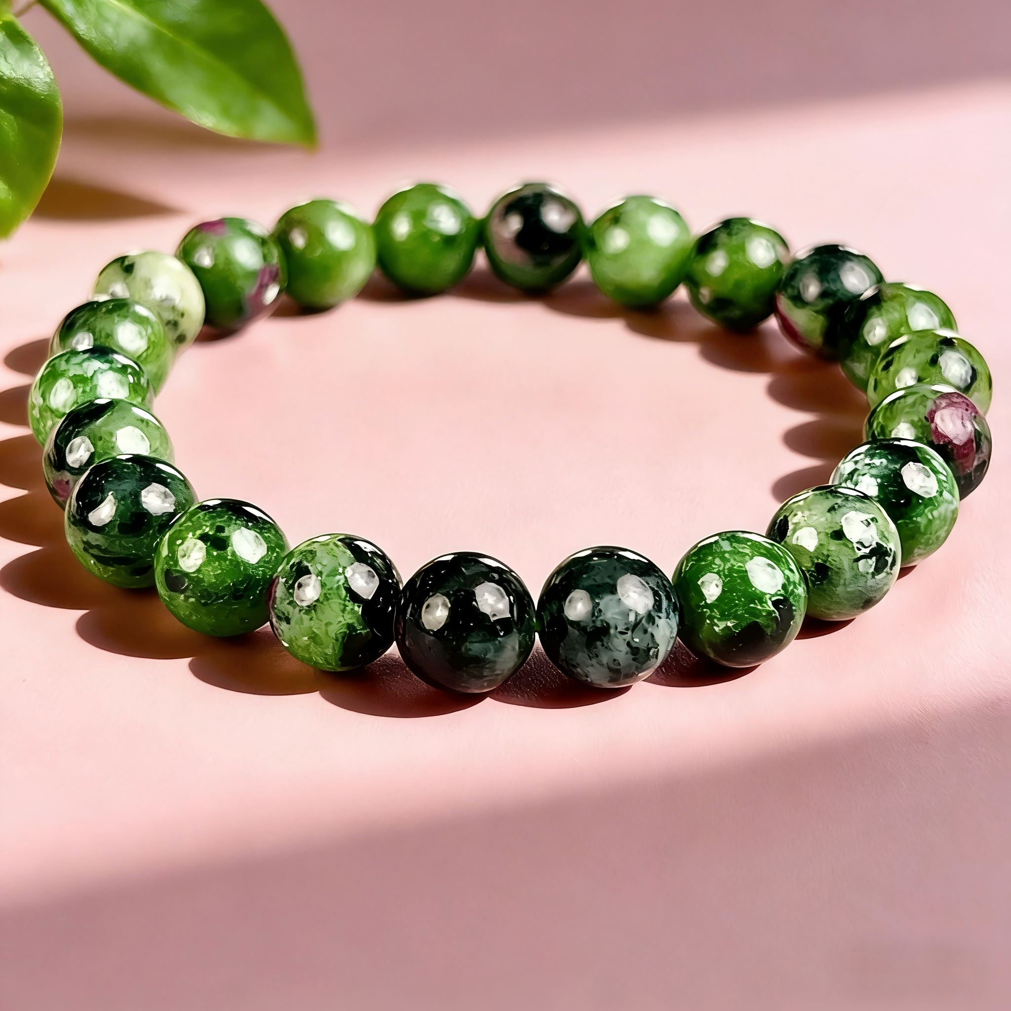 Ruby in Zoisite  Beaded Bracelet