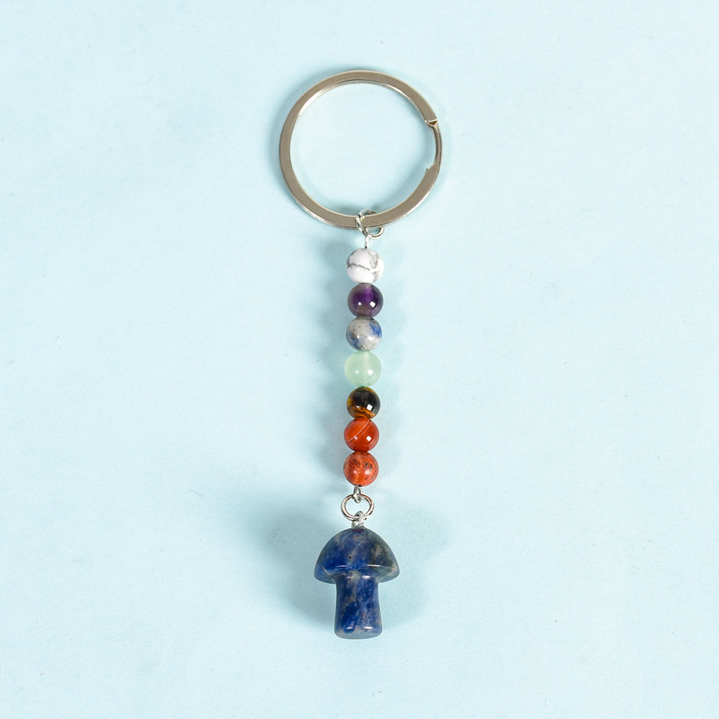 seven chakras mushroom keychain