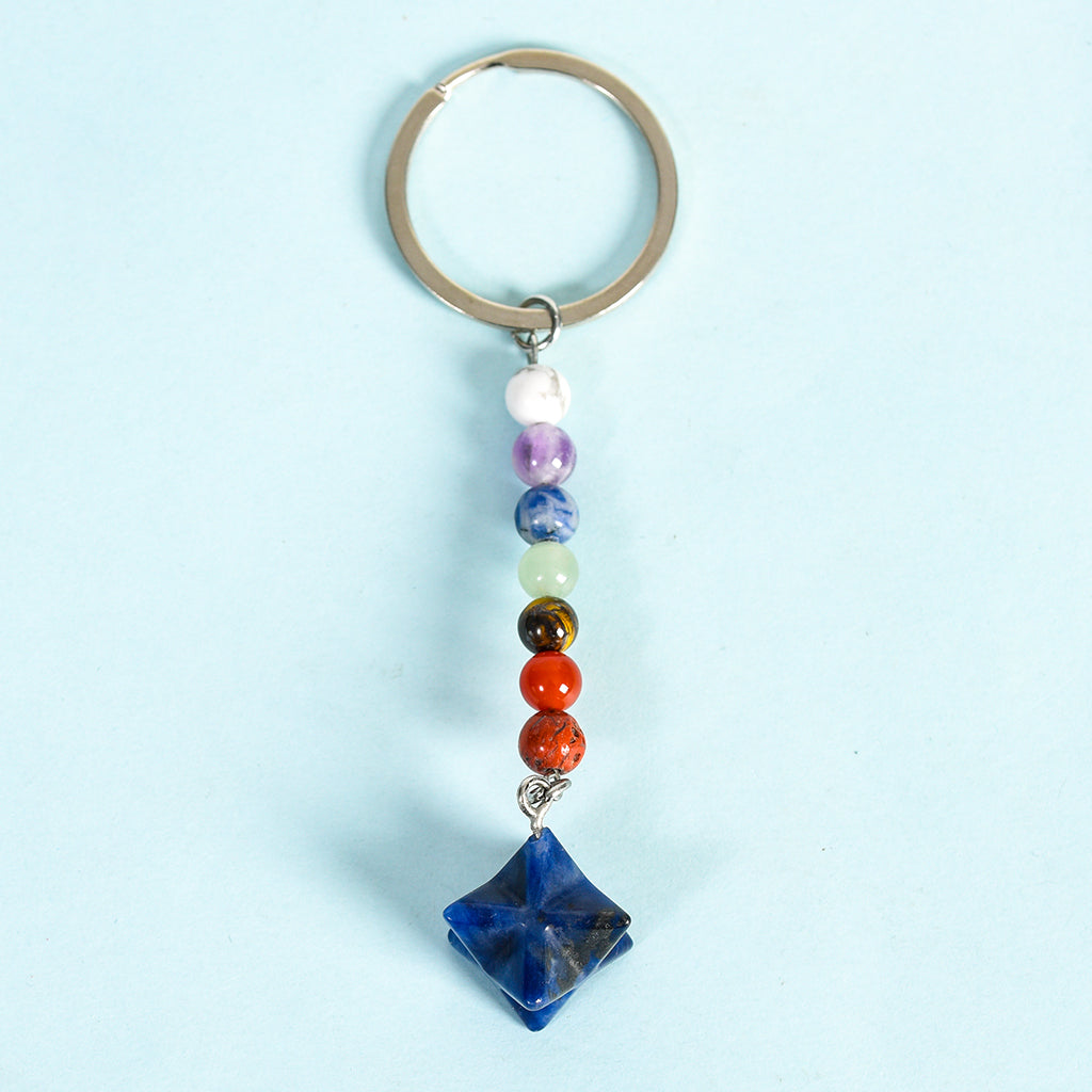 seven chakras Merkaba keychain