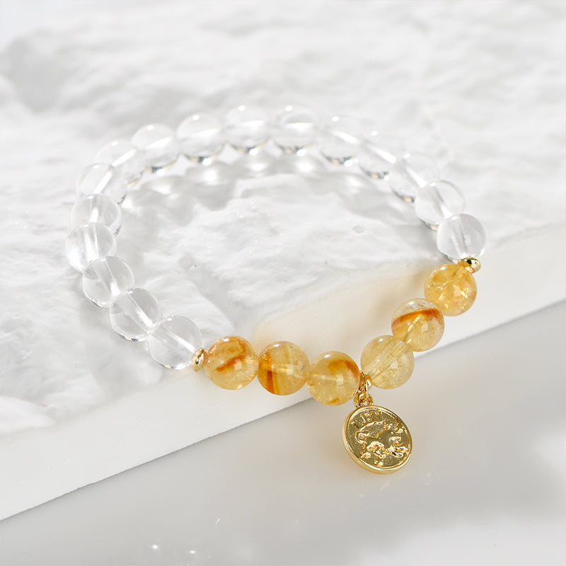 Clear Quartz Zodiac Bracelet