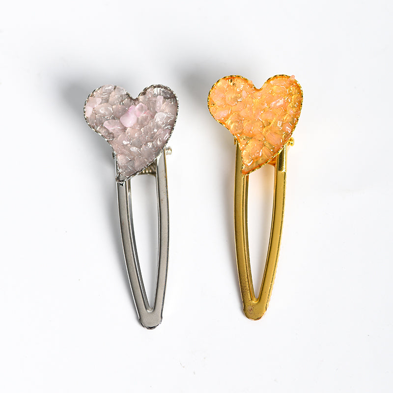 crystal heart hairpin