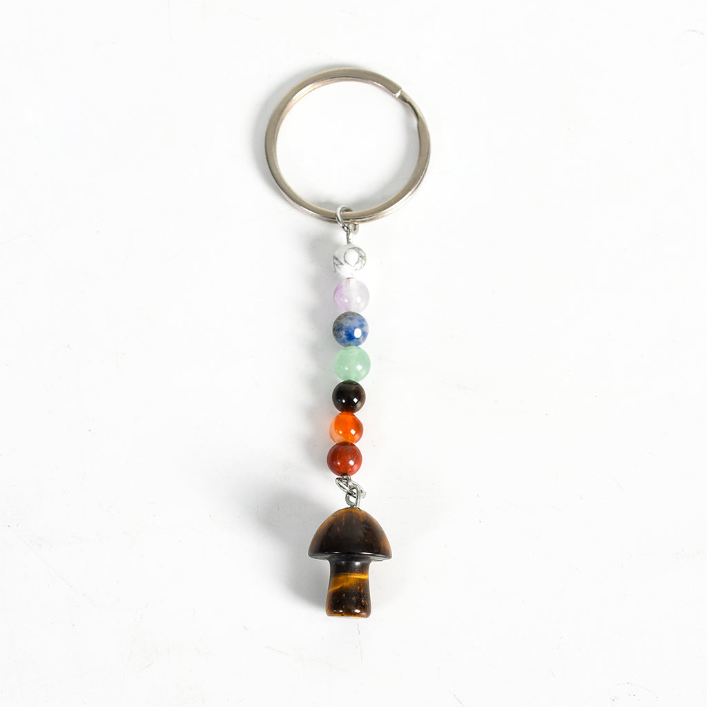 seven chakras mushroom keychain