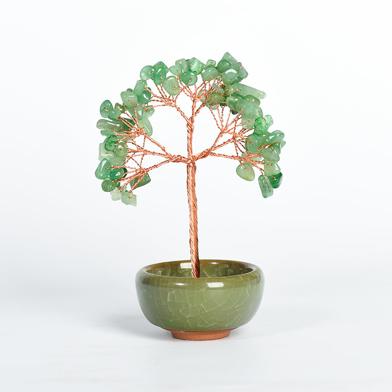 Colorful Ceramic Bowl Crystal Tree