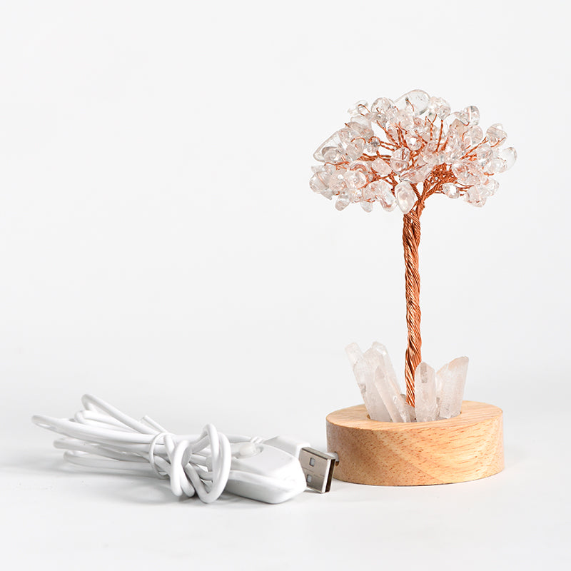 Crystal Tree With Clear Quartz Bar（Lighting Base）