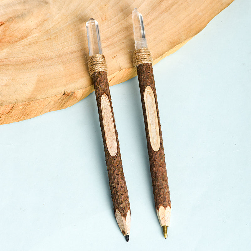 Clear Quartz Wooden Pen