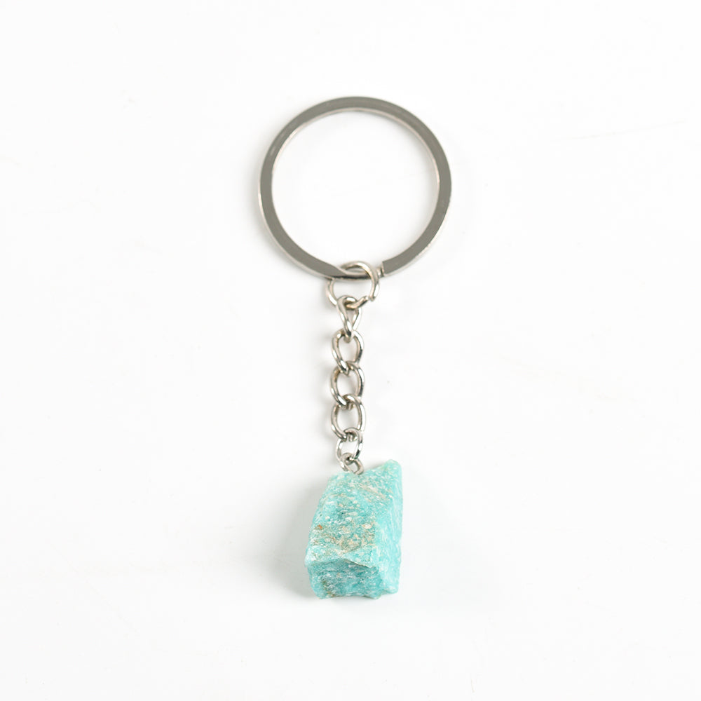 Raw crystal keychain