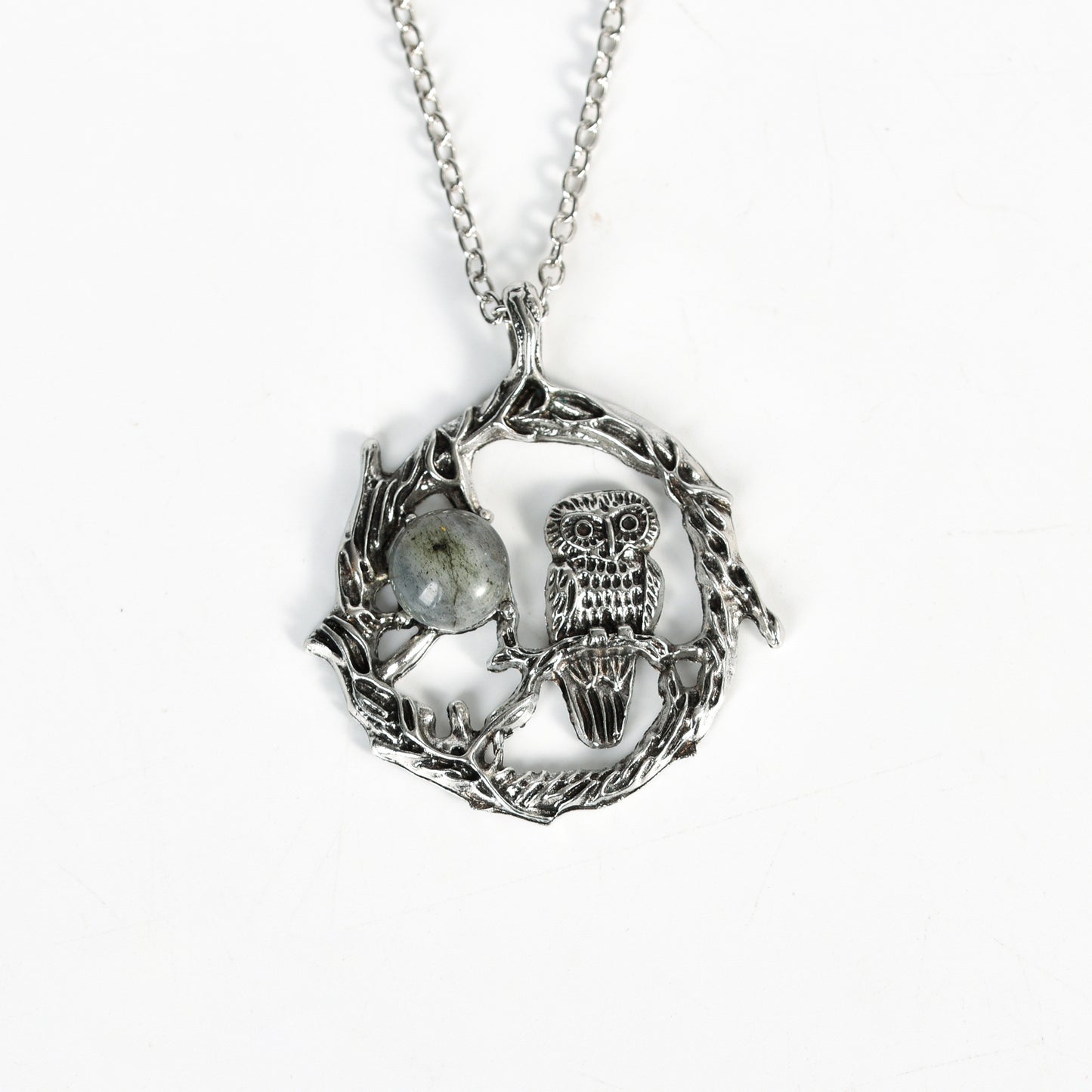 Labradorite Metal Pendent