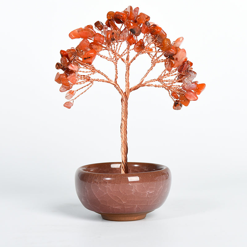 Colorful Ceramic Bowl Crystal Tree