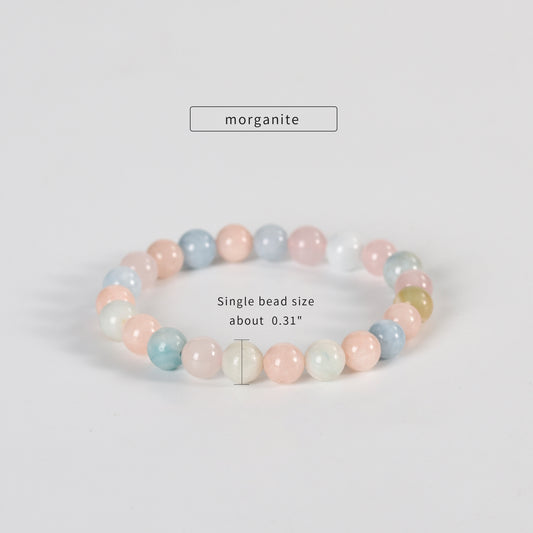 Morganite Bracelet 6mm 8mm 10 mm