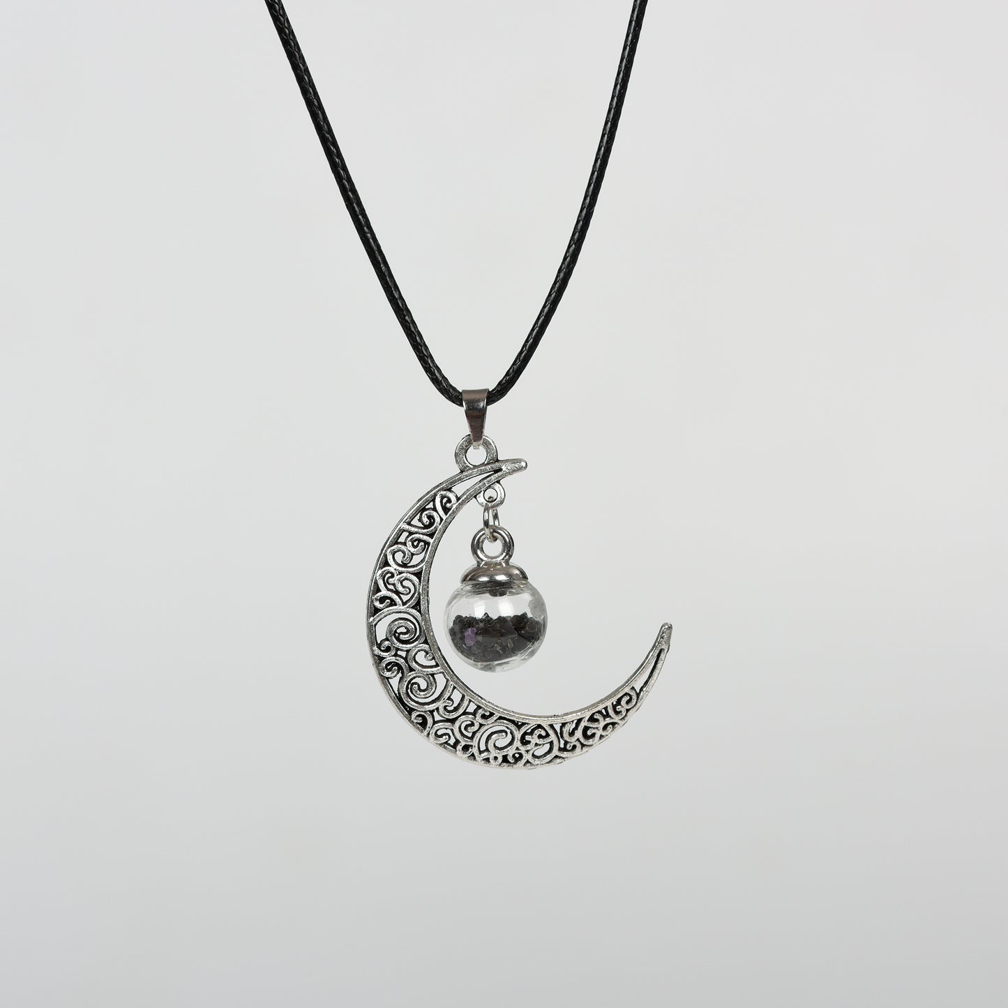 Moon with Chips in glass ball Pendant