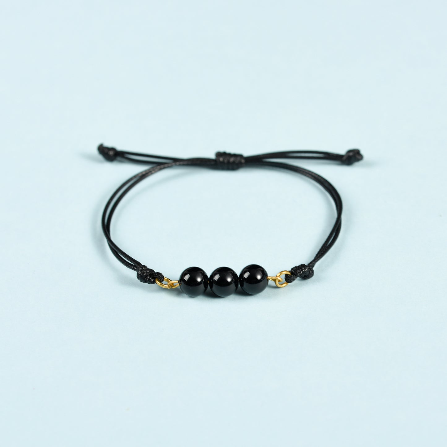 Three Beads Bracelet (Leather Rope)