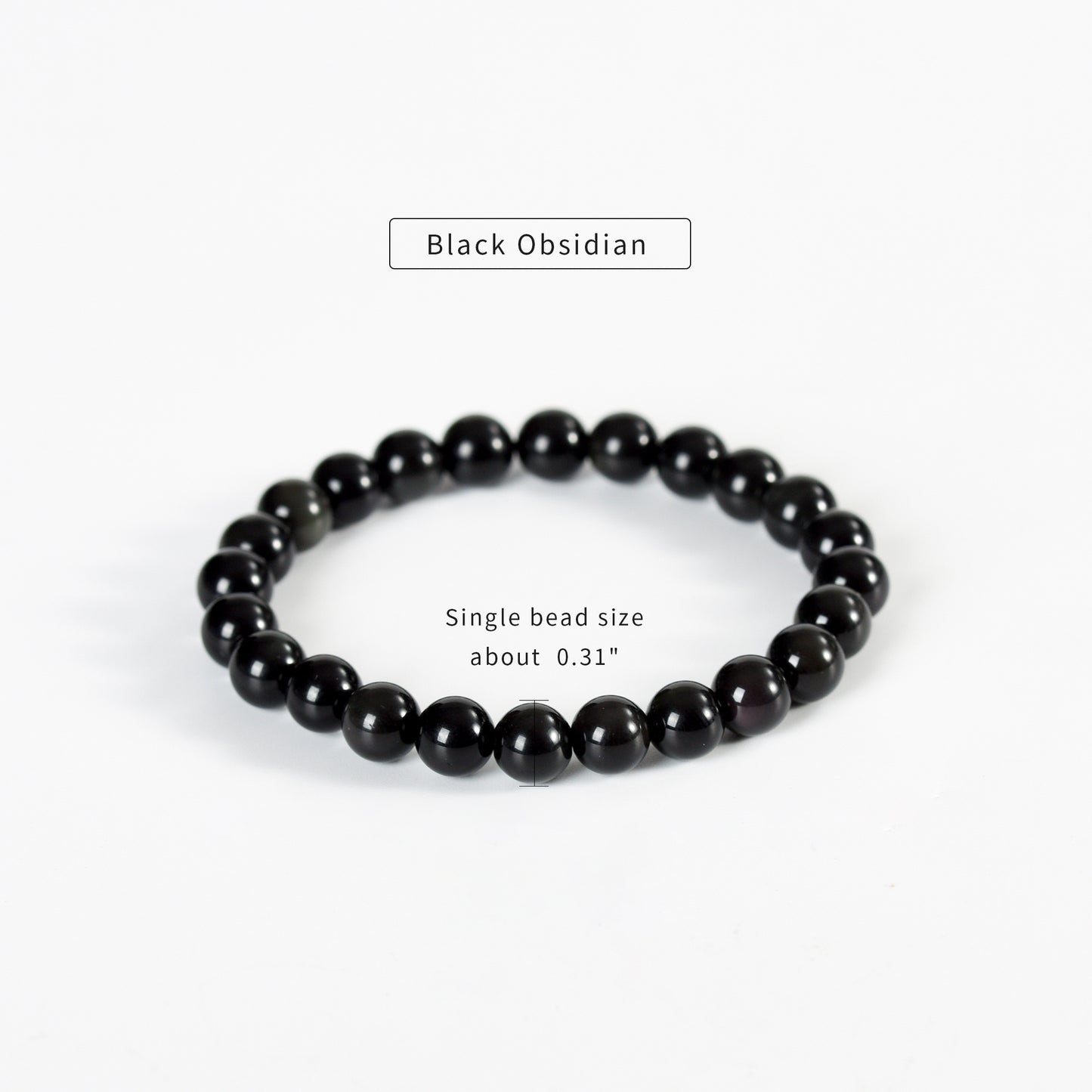 Black Obsidian Bracelet 6mm 8mm 10 mm