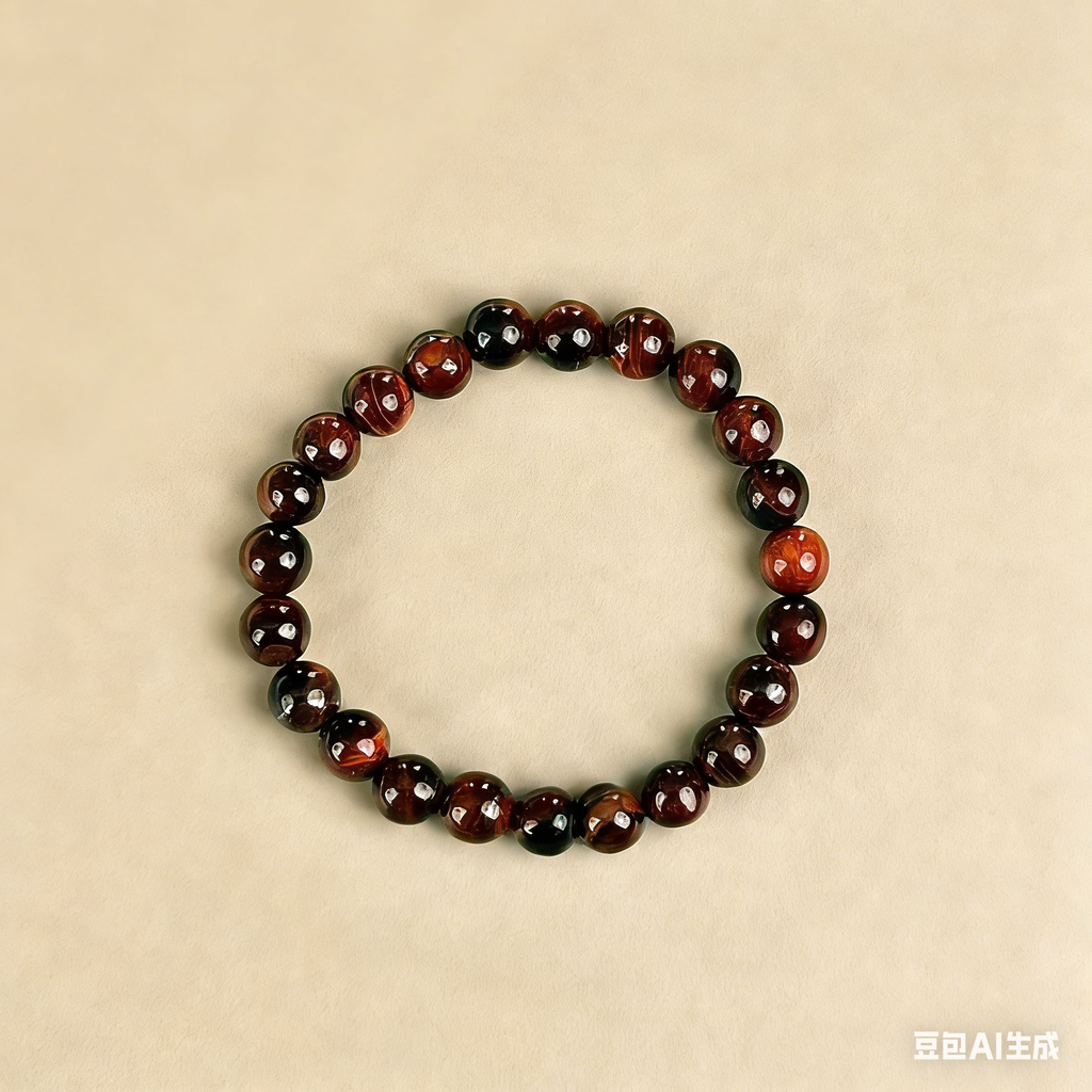 Red Tiger Eye  Beaded Bracelet