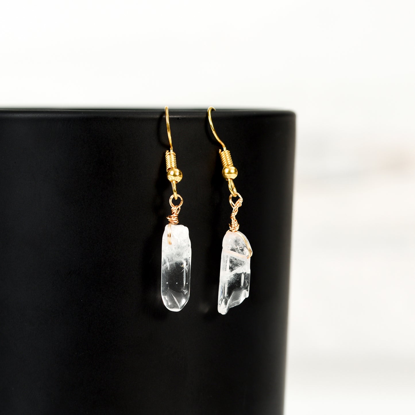 Clear Quartz Point Earring