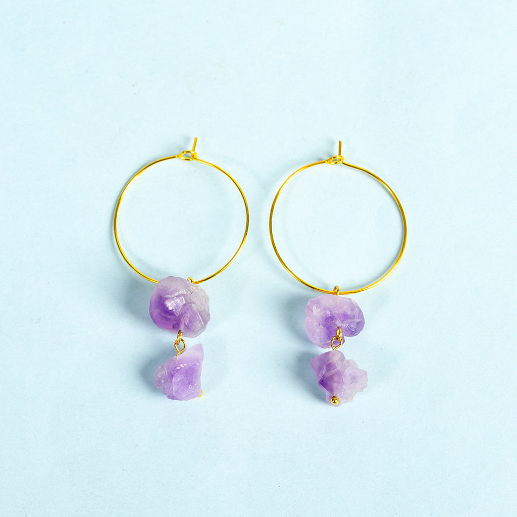 Amethyst Teeth Earring