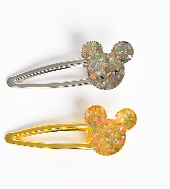 crystal Mickey Mouse hairpin