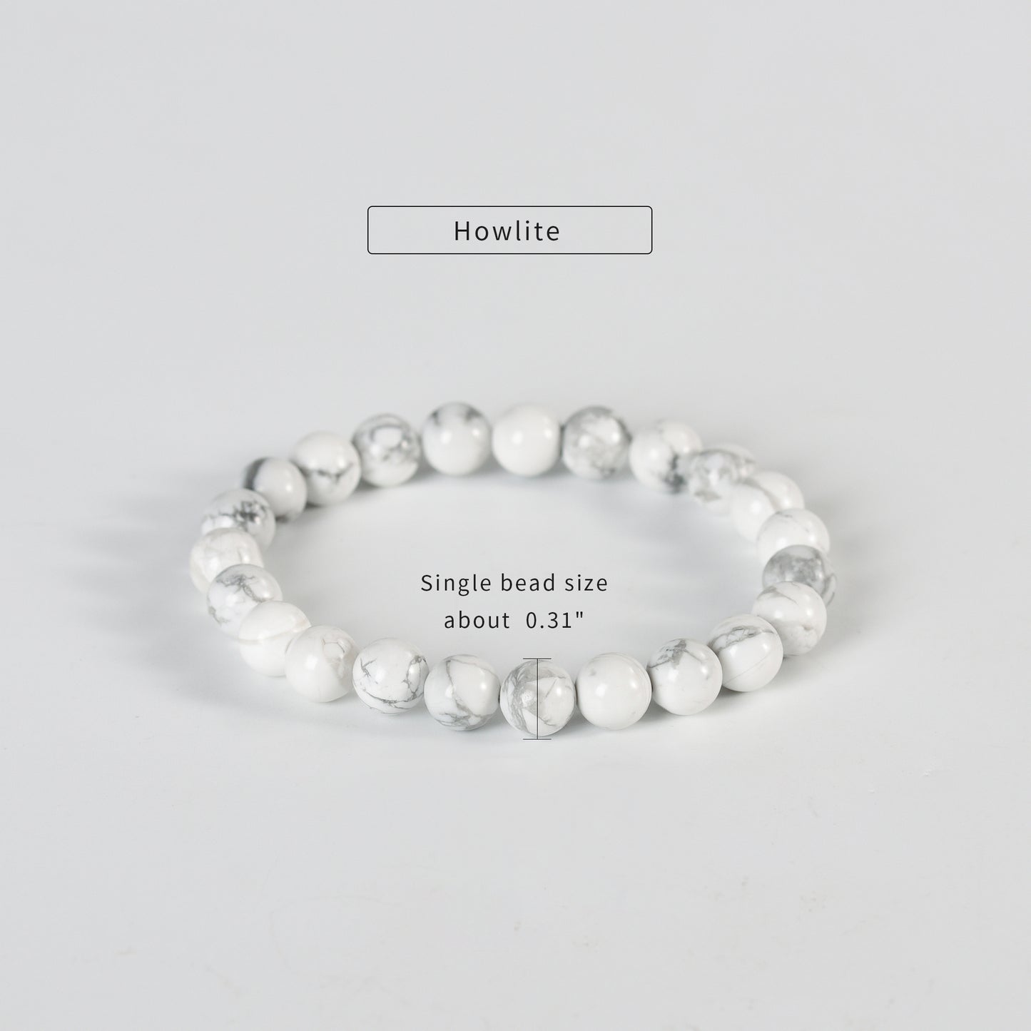 Howlite Bracelet 6mm 8mm 10 mm