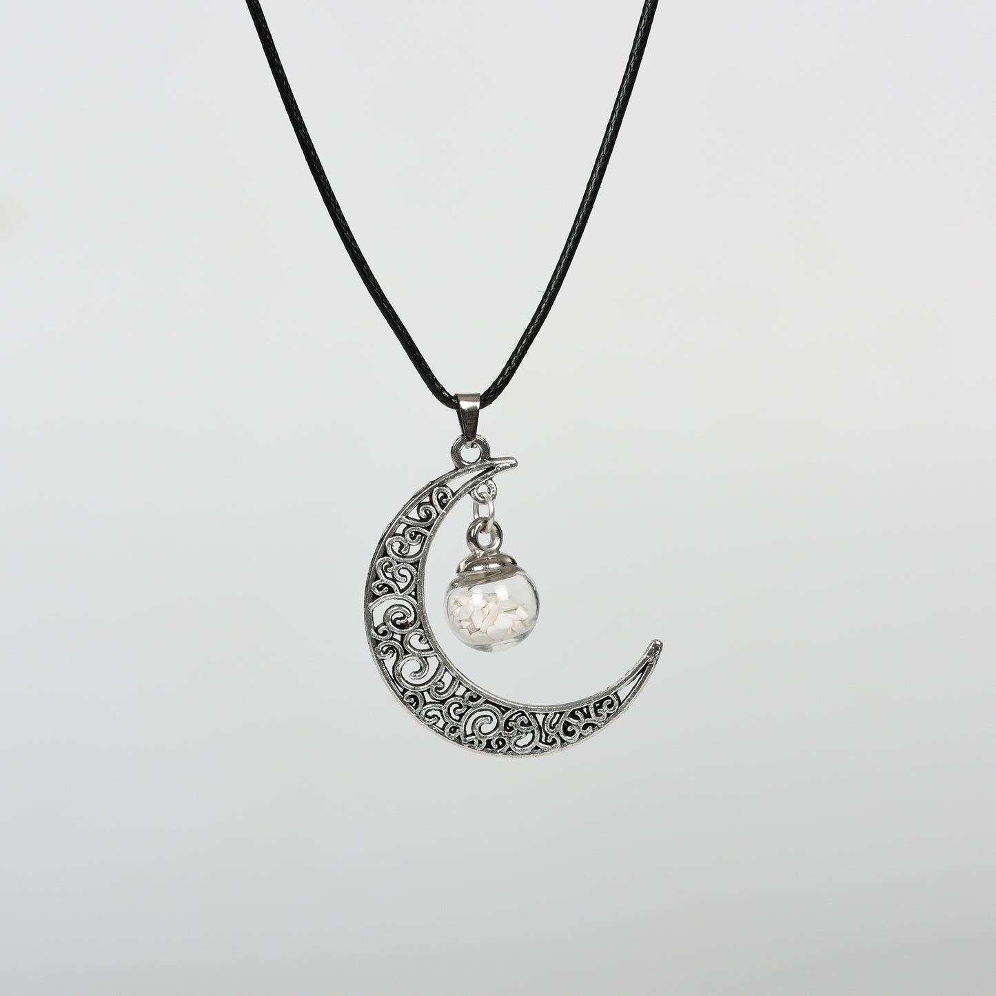 Moon with Chips in glass ball Pendant