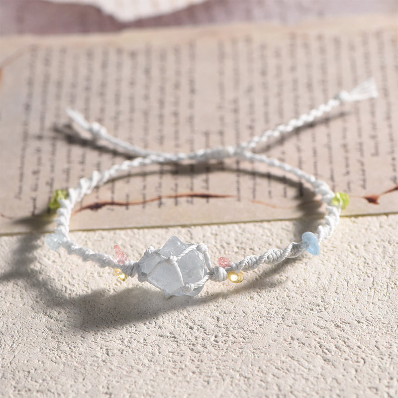 Wax Thread Braiding Raw Bracelet