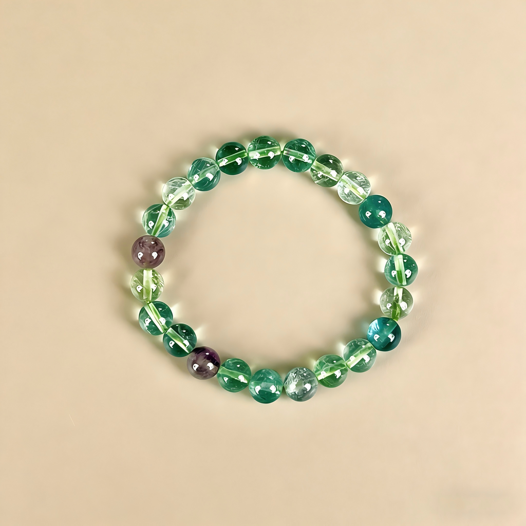 Green Fluorite  Beaded Bracelet