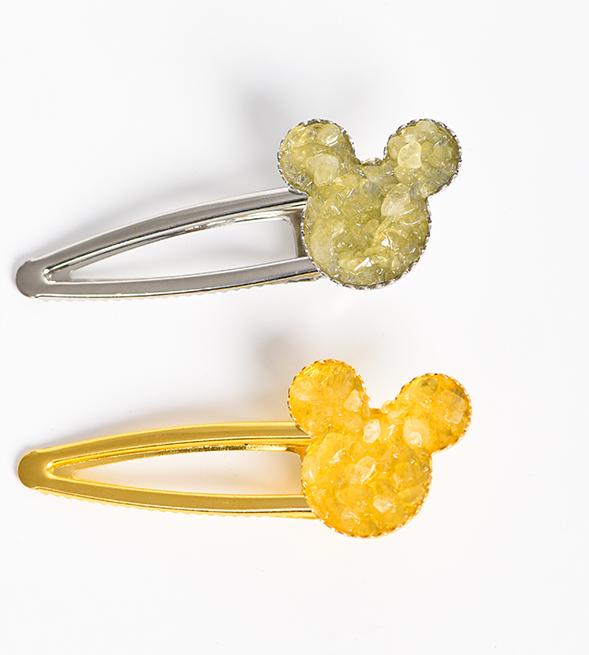 crystal Mickey Mouse hairpin