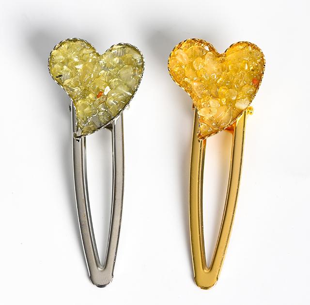 crystal heart hairpin