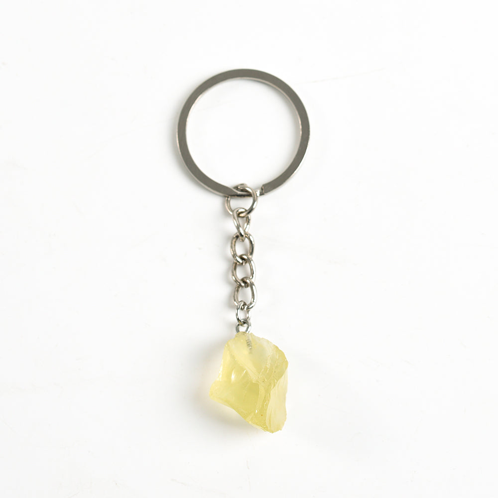 Raw crystal keychain