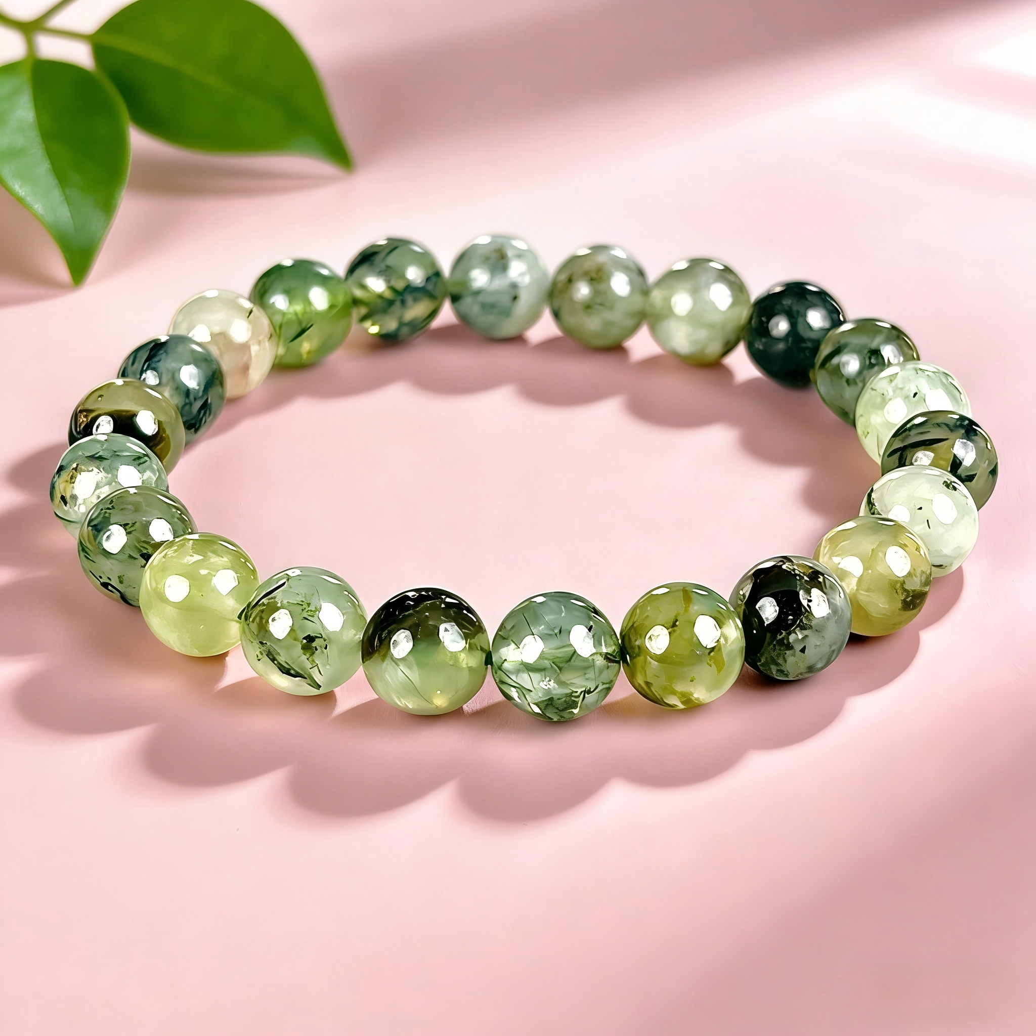 Prehnite  Beaded Bracelet