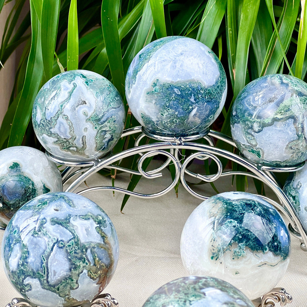 moss agate sphere