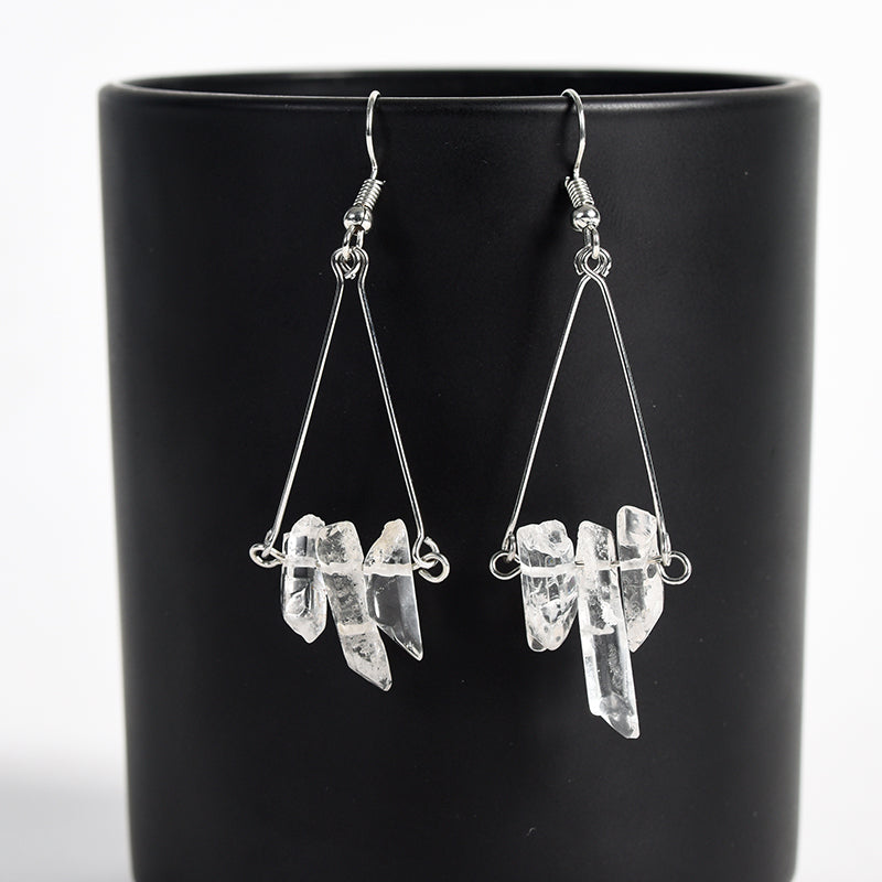 Clear Quartz Teeth Earring