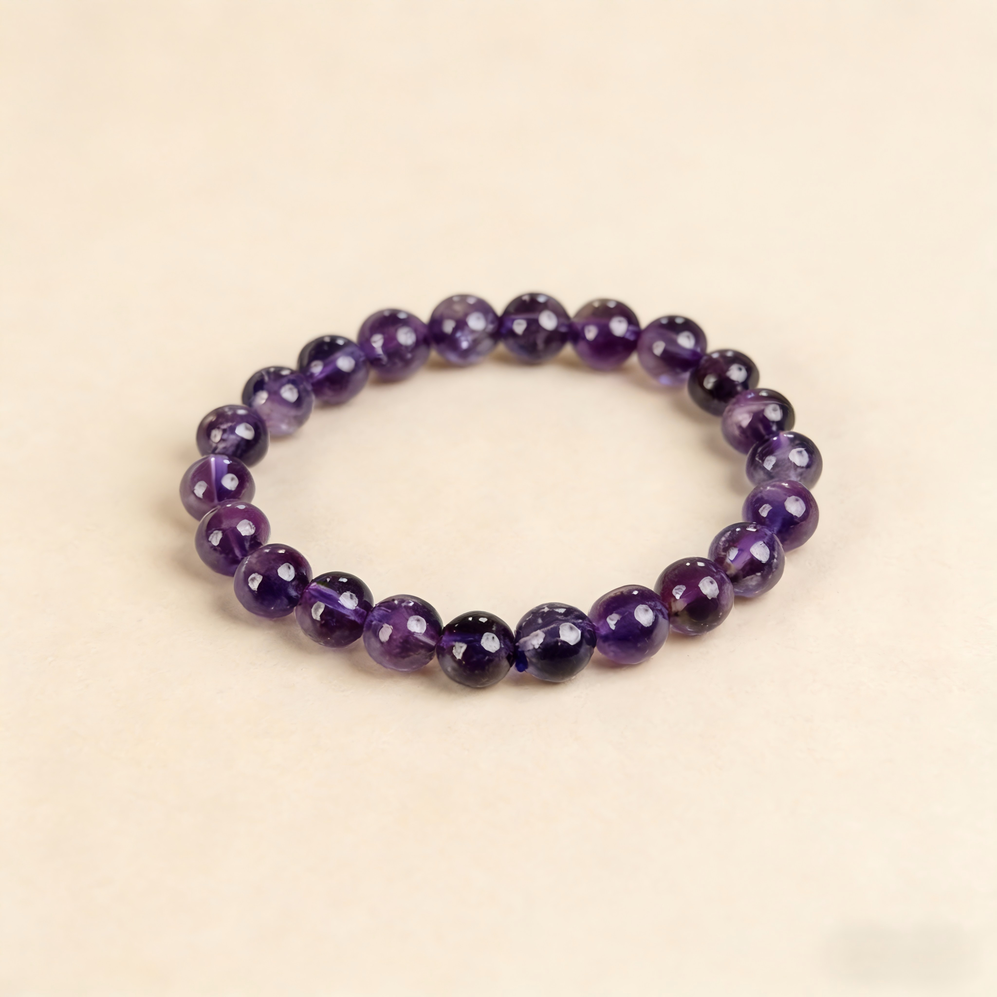 Amethyst 8mm Beaded Bracelet