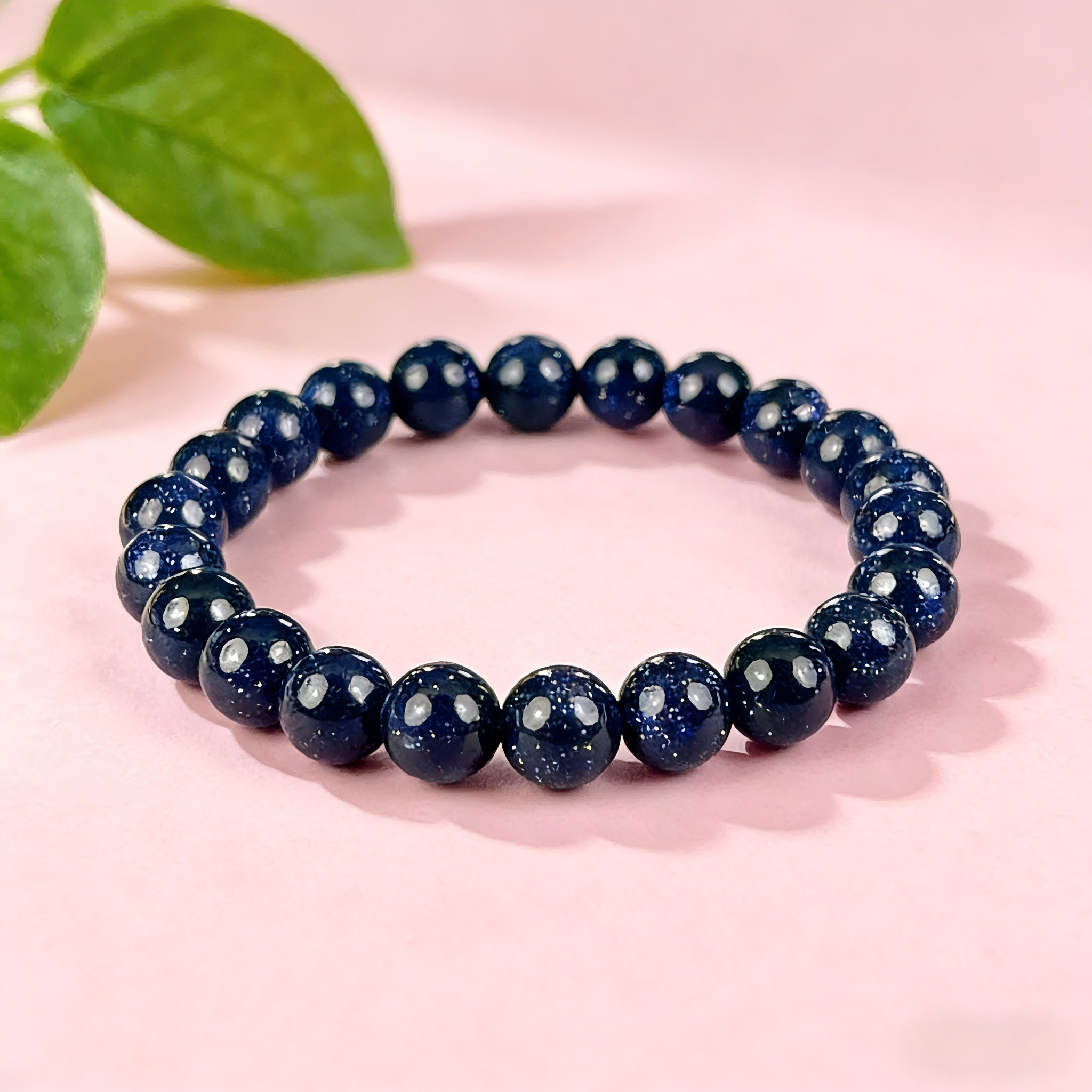 Blue Sandstone  Beaded Bracelet