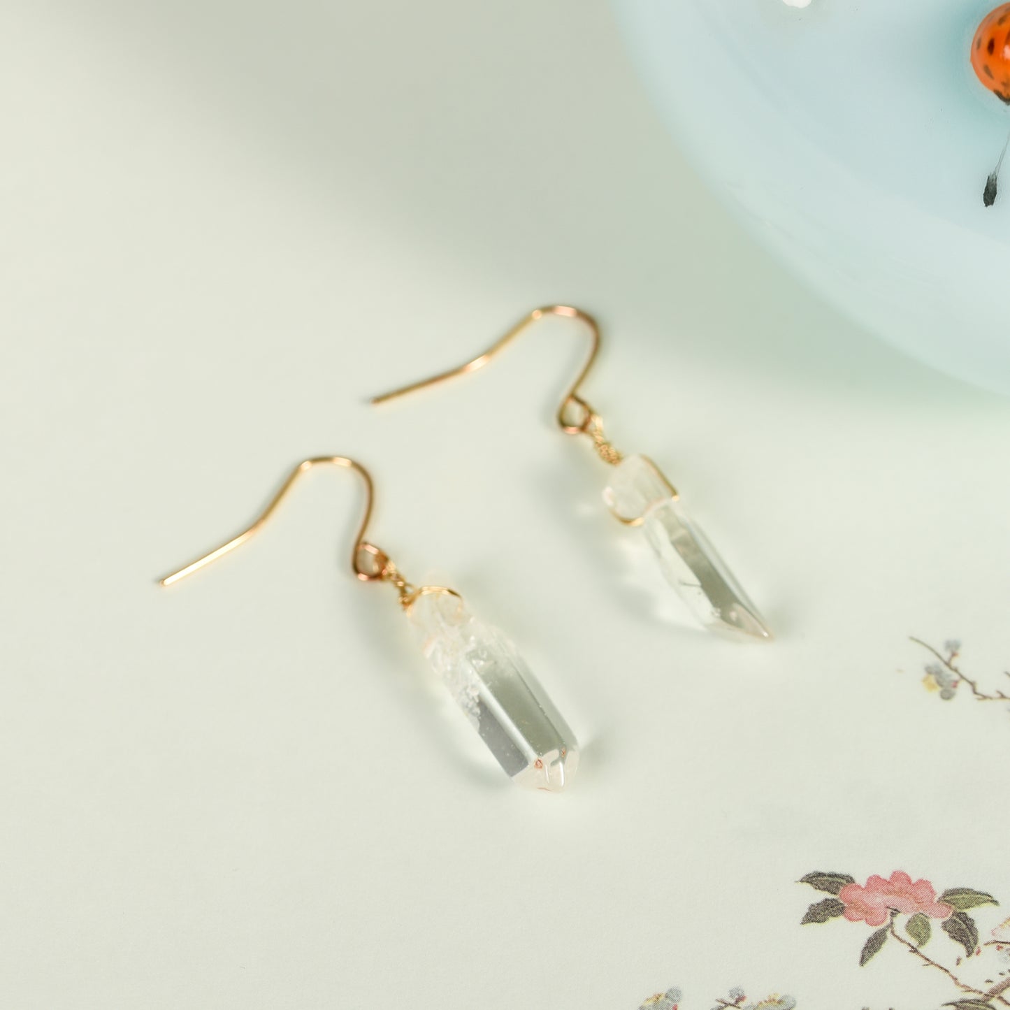 Clear Quartz Point Earring