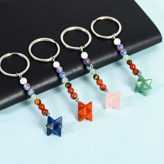 seven chakras Merkaba keychain