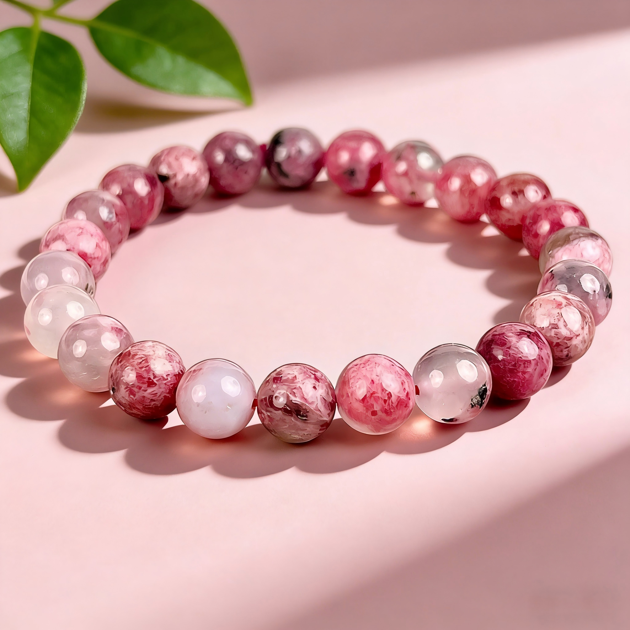 Icey Rhodonite  Beaded Bracelet