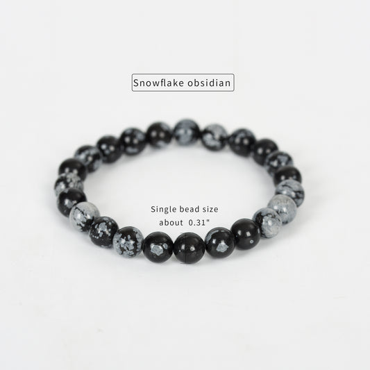 Snowflake Obsidian Bracelet 6mm 8mm 10 mm