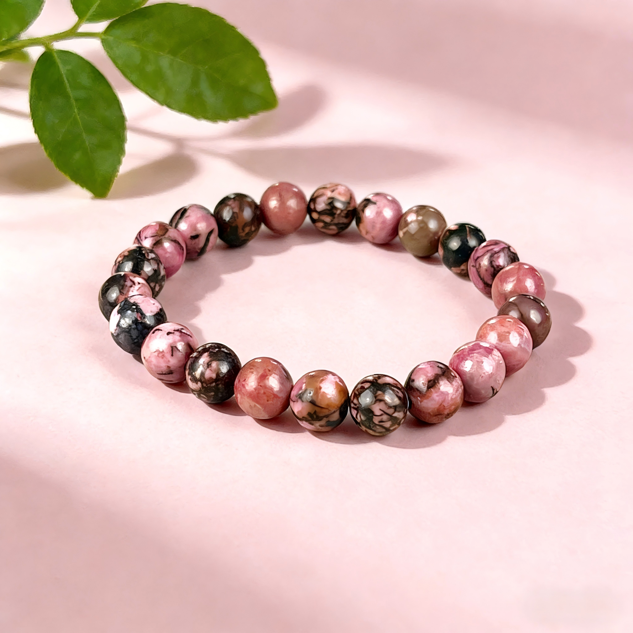 Rhodonite  Beaded Bracelet
