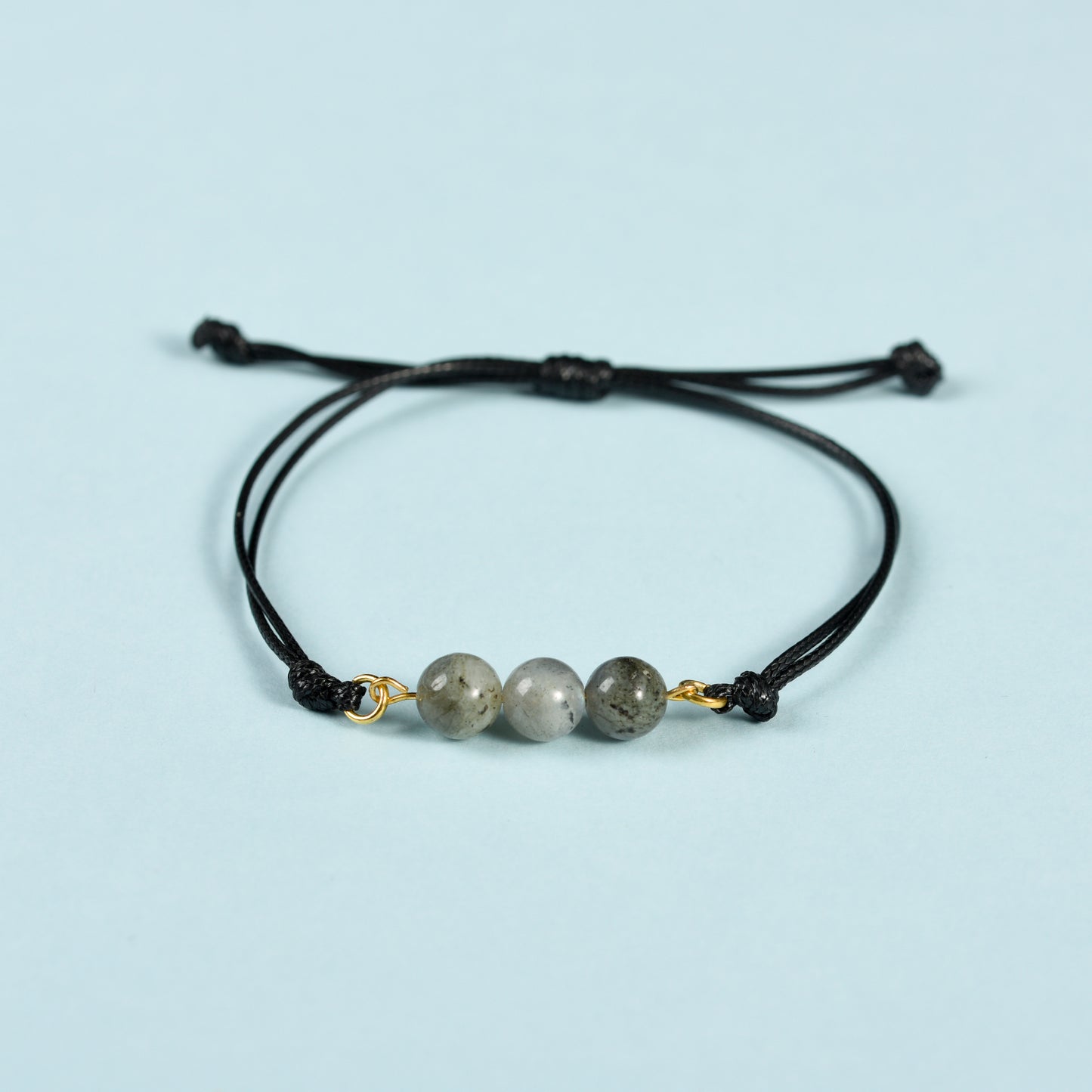 Three Beads Bracelet (Leather Rope)