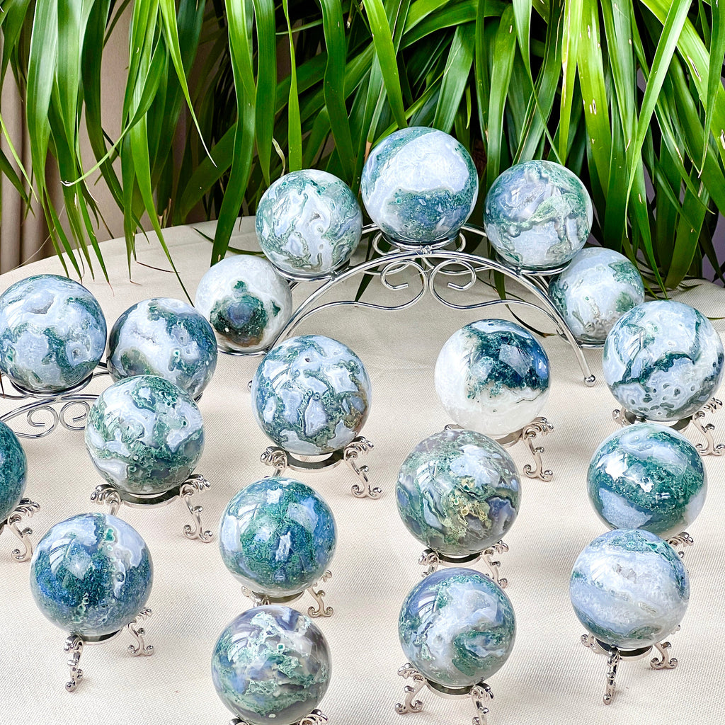 moss agate sphere