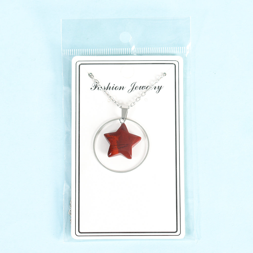 Crystla Star In Circular Ring Pendant