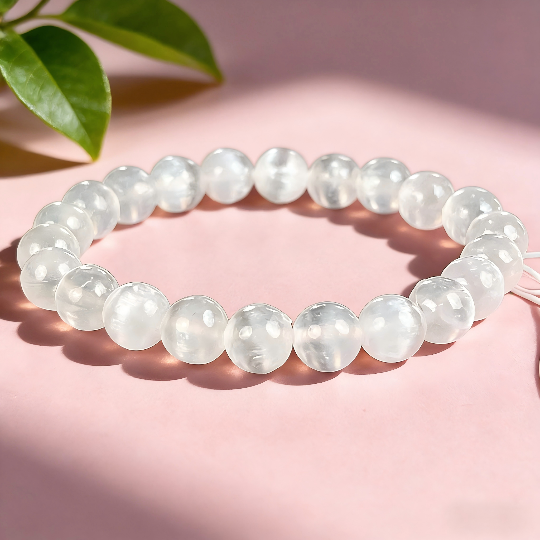 Selenite  Beaded Bracelet