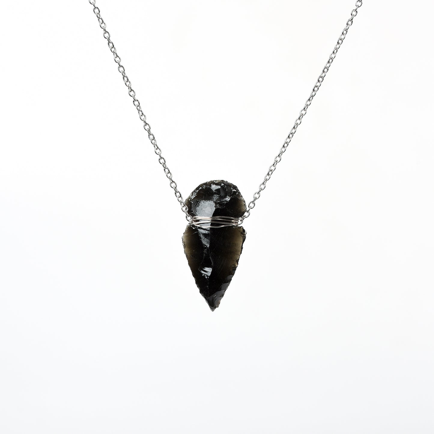 Arrow Shape Black Obsidian Pendant