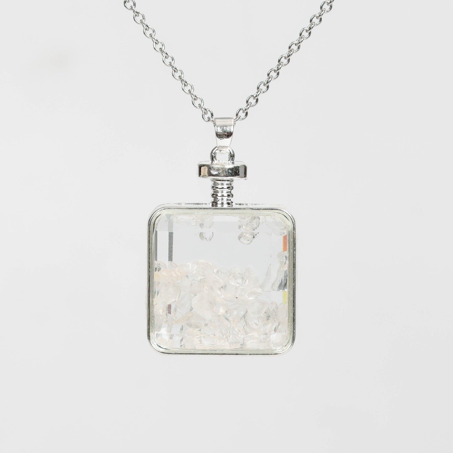 Chips in Glass Bottle Pendant