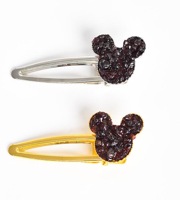 crystal Mickey Mouse hairpin