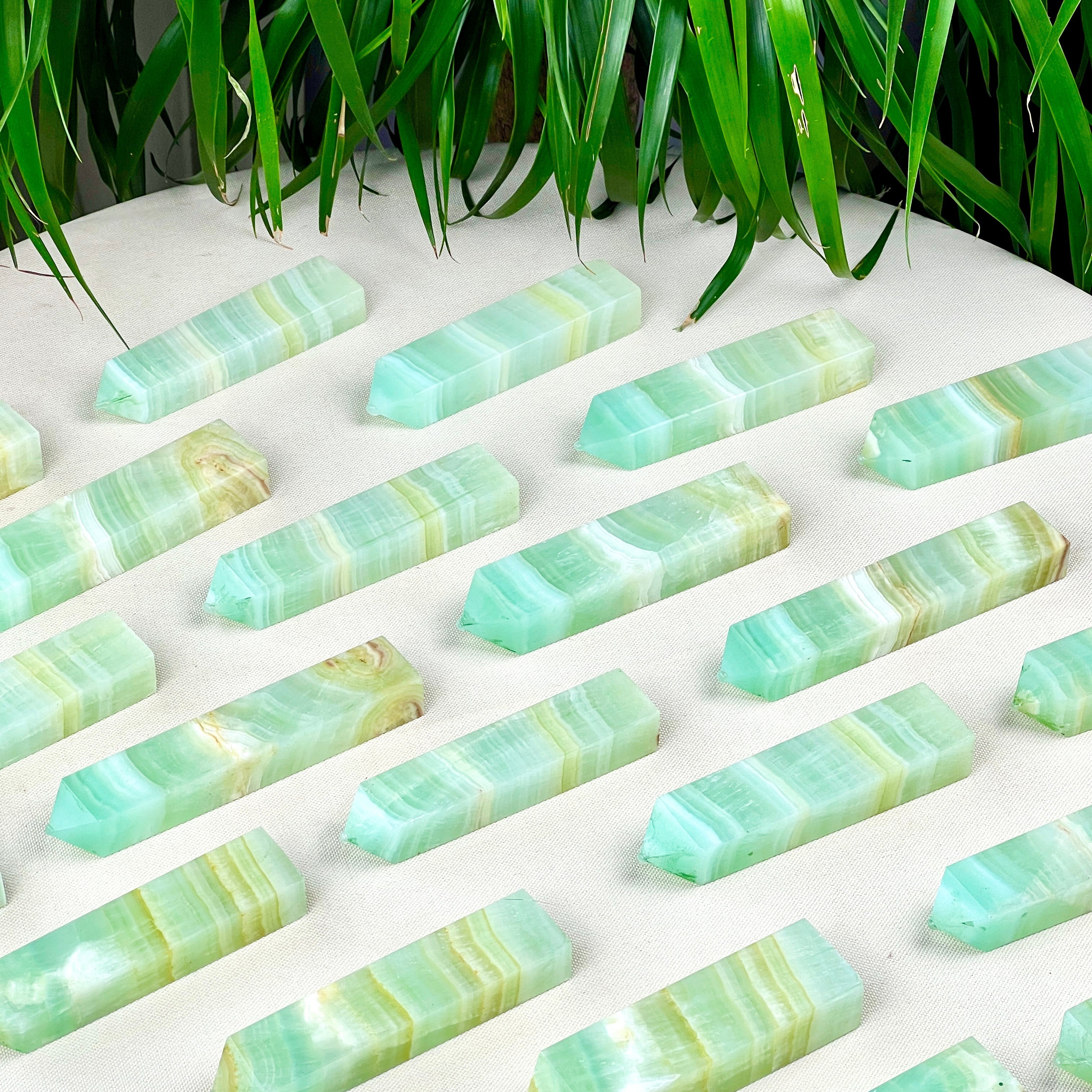 green calcite tower